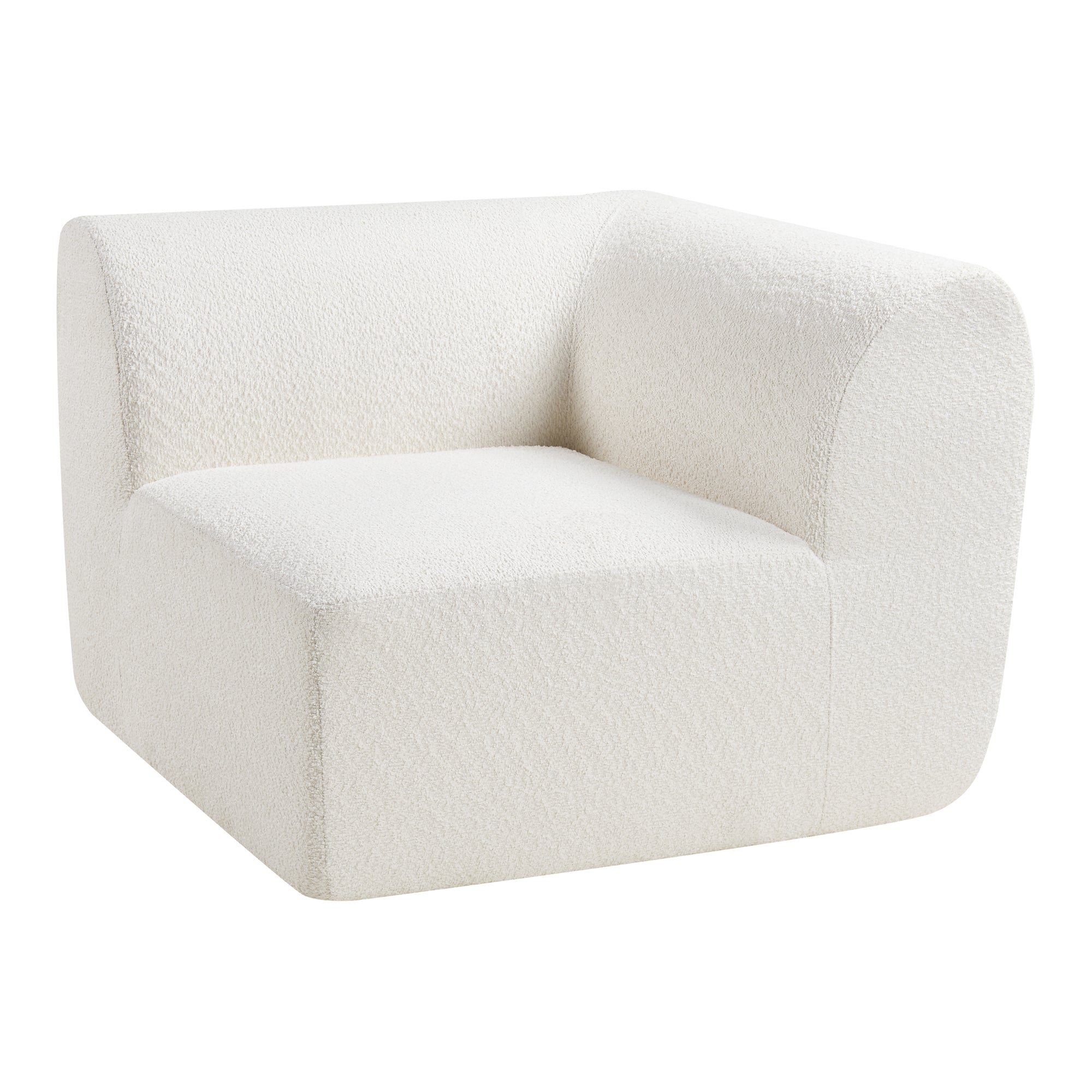 Mobile Angolare per Divano Componibile Modulare 76x108x108 cm Serie Hurvas - Bianco Crema [en.casa]