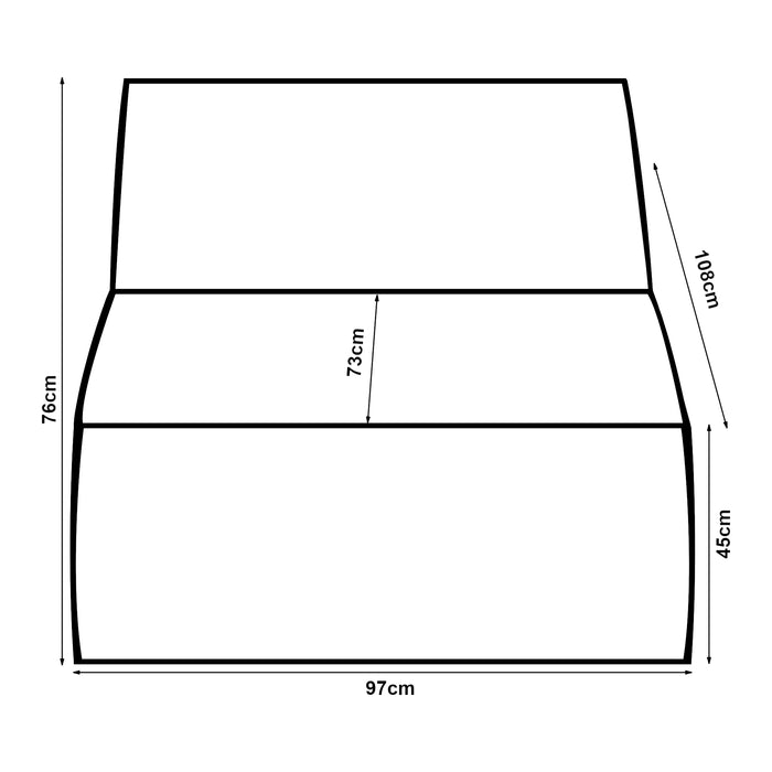 Mobile Centrale per Divano Componibile Modulare 76x97x108 cm Serie Hurvas - Bianco Crema [en.casa]
