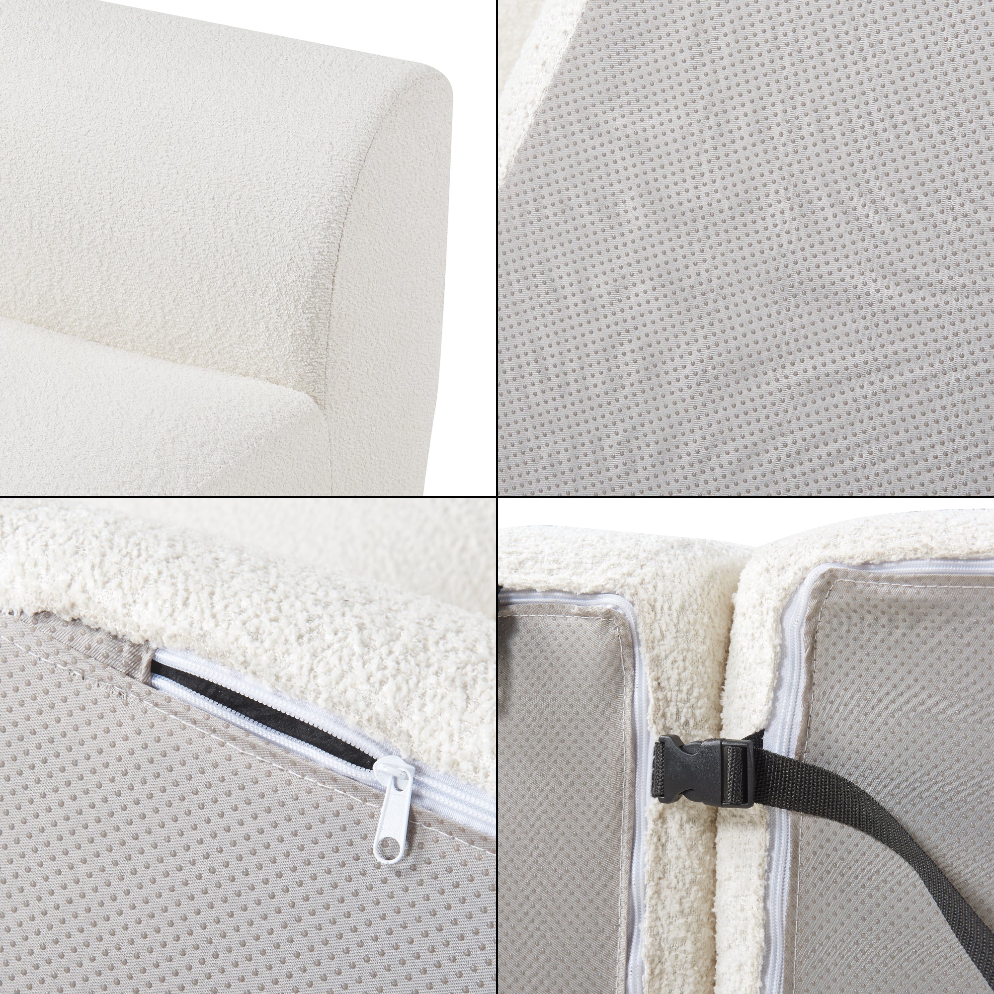 Mobile Centrale per Divano Componibile Modulare 76x97x108 cm Serie Hurvas - Bianco Crema [en.casa]