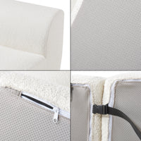 Mobile Centrale per Divano Componibile Modulare 76x97x108 cm Serie Hurvas - Bianco Crema [en.casa]