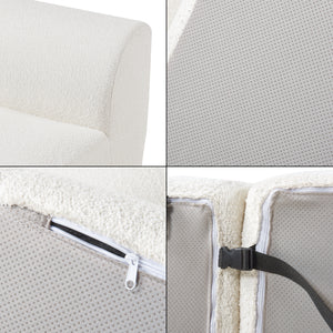 Mobile Centrale per Divano Componibile Modulare 76x97x108 cm Serie Hurvas - Bianco Crema [en.casa]