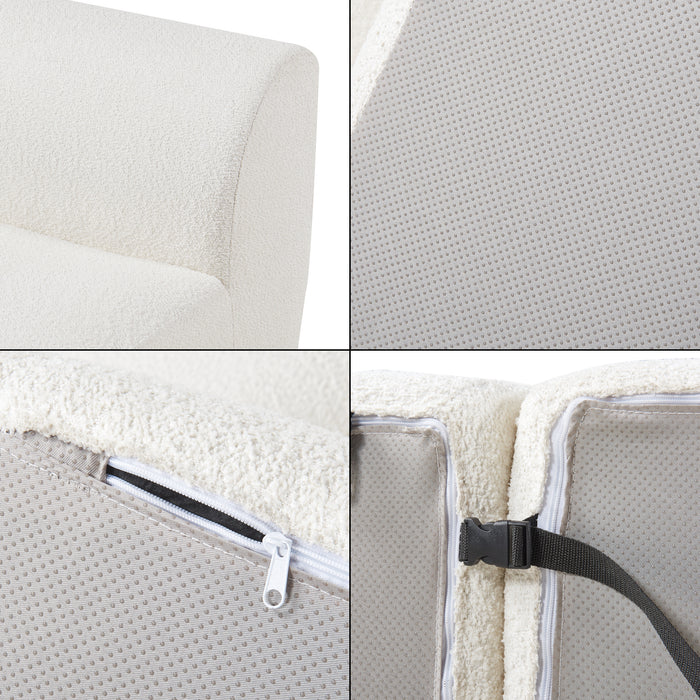 Mobile Centrale per Divano Componibile Modulare 76x97x108 cm Serie Hurvas - Bianco Crema [en.casa]