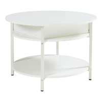 Tavolino da Caffè Kandas con Piano Rotondo Sollevabile (ØxA): 70x49 cm - Bianco [en.casa]
