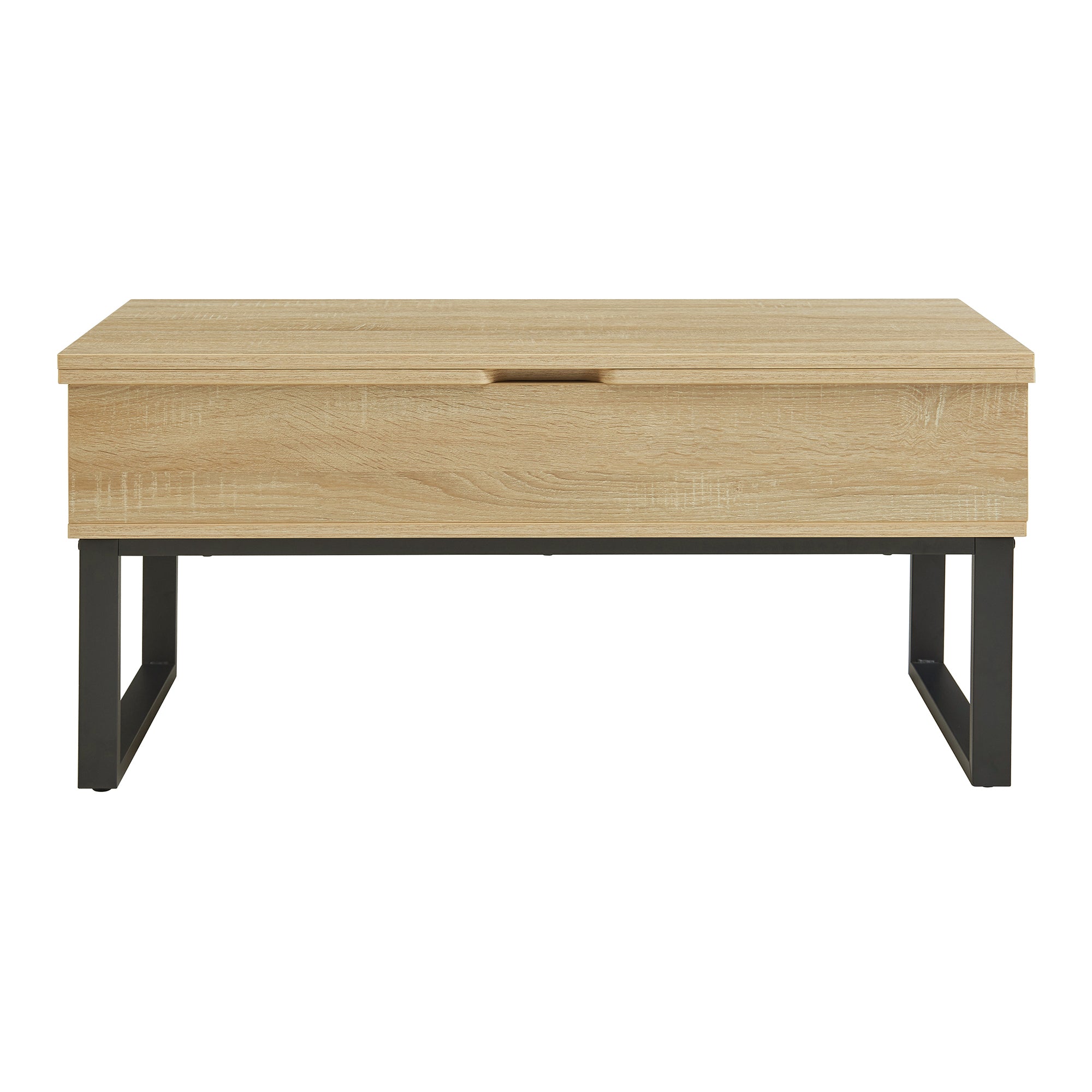 Tavolino da Caffè Rauli con Piano Sollevabile a Apribile - Effetto Rovere [en.casa]