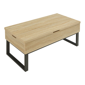 Tavolino da Caffè Rauli con Piano Sollevabile a Apribile - Effetto Rovere [en.casa]