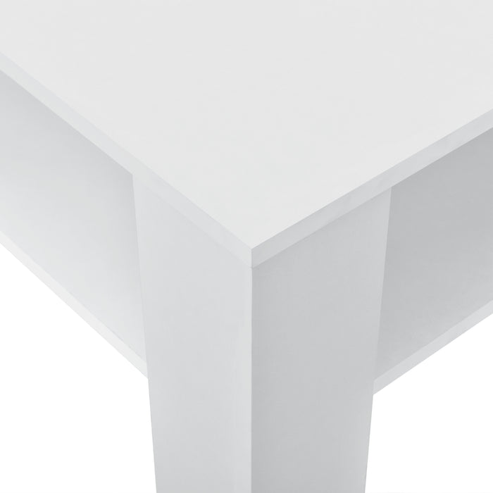 Tavolino Centrale da Salotto Aachen con Piano Quadrato - Bianco [en.casa]