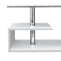 Tavolino da Salotto Haarlem con 3 Piani 90 x 50 x 41 cm - Effetto Cemento / Bianco [en.casa]