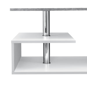 Tavolino da Salotto Haarlem con 3 Piani 90 x 50 x 41 cm - Effetto Cemento / Bianco [en.casa]