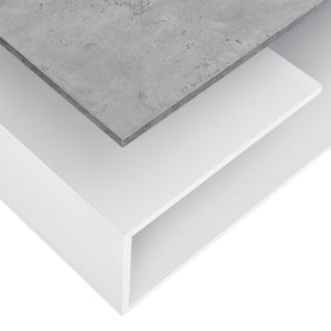 Tavolino da Salotto Haarlem con 3 Piani 90 x 50 x 41 cm - Effetto Cemento / Bianco [en.casa]