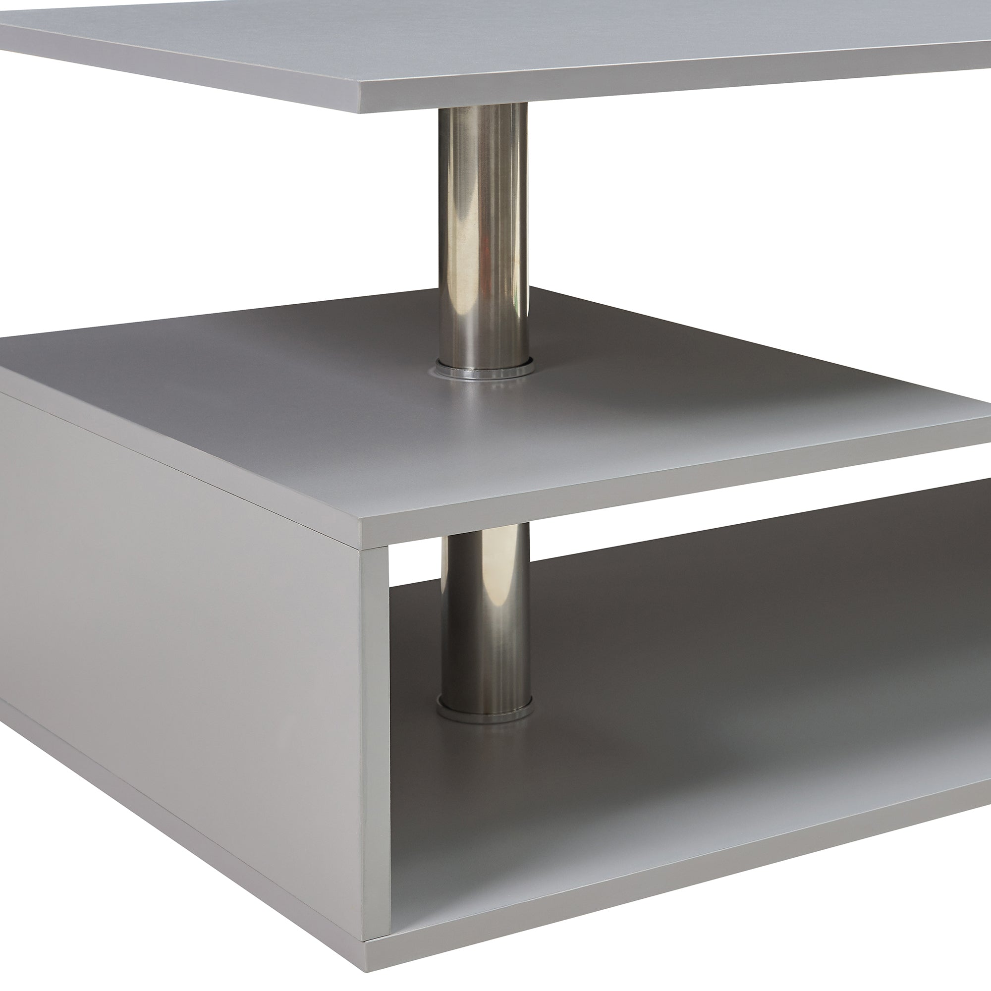 Tavolino da Salotto Haarlem con 3 Piani 90 x 50 x 41 cm - Grigio Chiaro [en.casa]