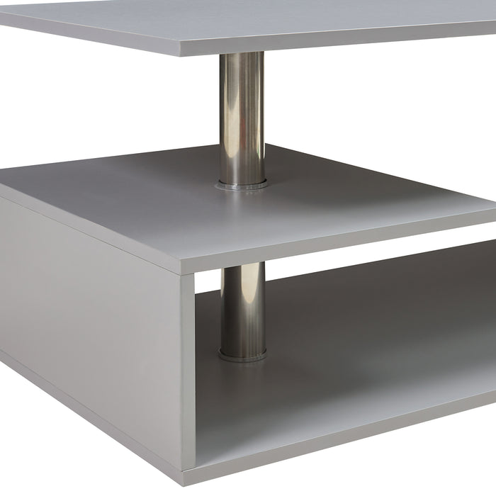 Tavolino da Salotto Haarlem con 3 Piani 90 x 50 x 41 cm - Grigio Chiaro [en.casa]