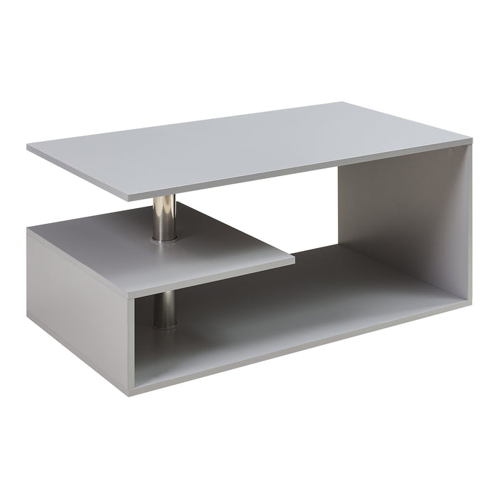 Tavolino da Salotto Haarlem con 3 Piani 90 x 50 x 41 cm - Grigio Chiaro [en.casa]