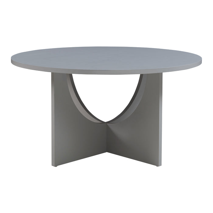 Tavolino da Caffè Rindal con Piano Rotondo - Grigio Chiaro [en.casa]