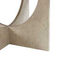 Tavolino da Caffè Rindal con Piano Rotondo - Effetto Cemento Chiaro [en.casa]