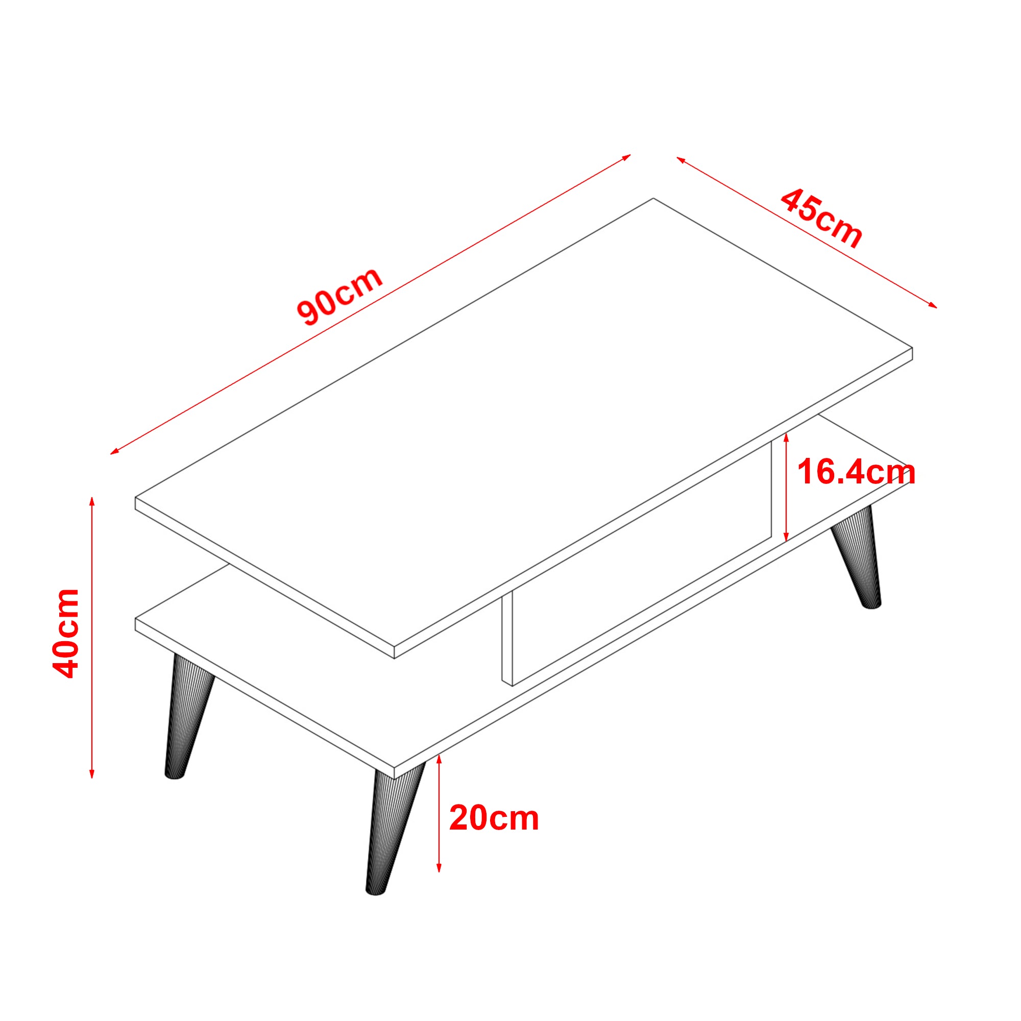 Tavolino Basso da Salotto Melhus - Bianco [en.casa]