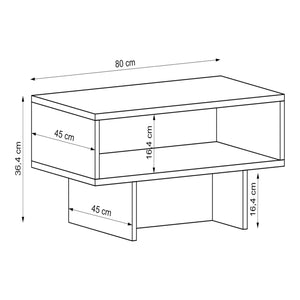 Tavolino Basso da Salotto 'Mjölby' a 2 Piani di Appoggio Rettangolare - Bianco [en.casa]