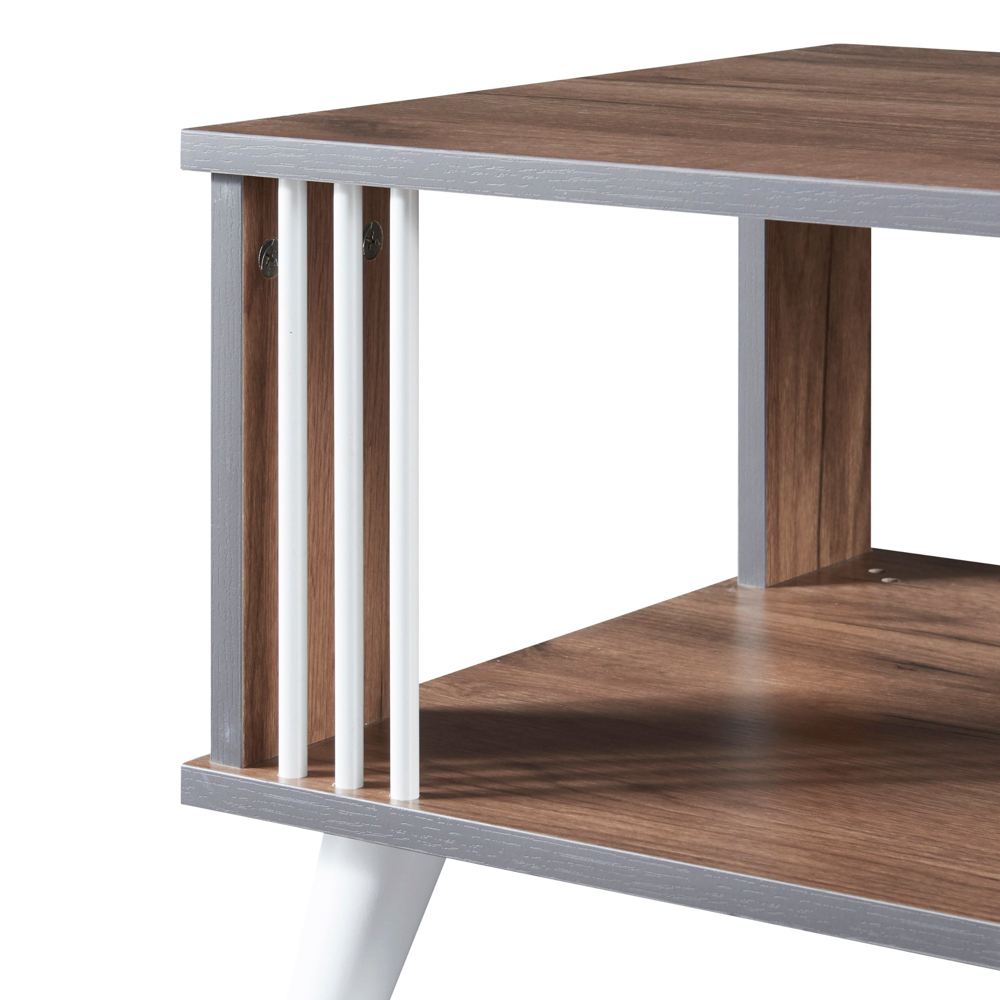 Tavolino Basso 'Århus' con 2 Piani Rettangolari - Effetto Rovere [en.casa]