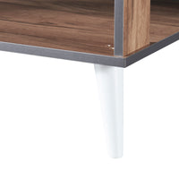 Tavolino Basso 'Århus' con 2 Piani Rettangolari - Effetto Rovere [en.casa]