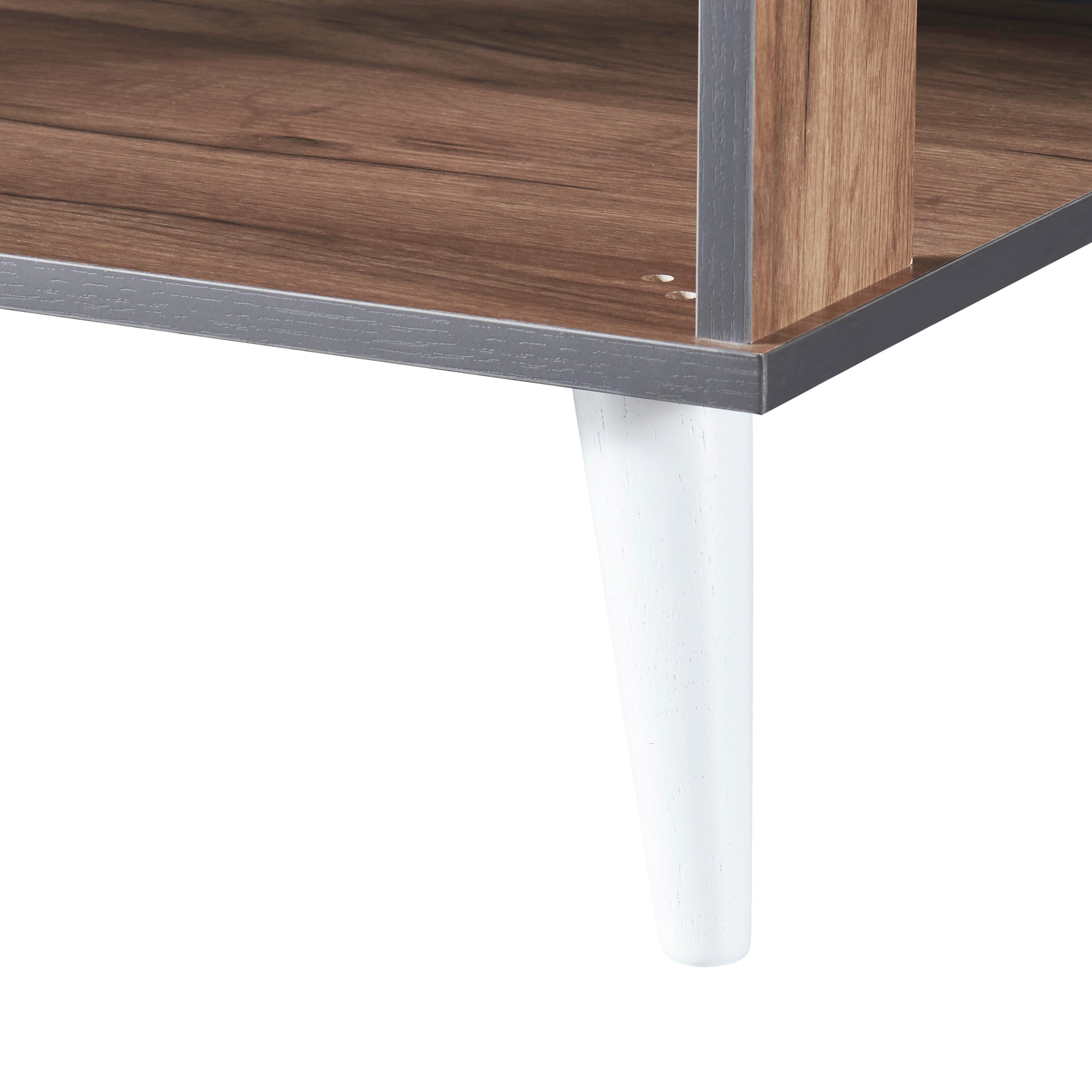 Tavolino Basso 'Århus' con 2 Piani Rettangolari - Effetto Rovere [en.casa]