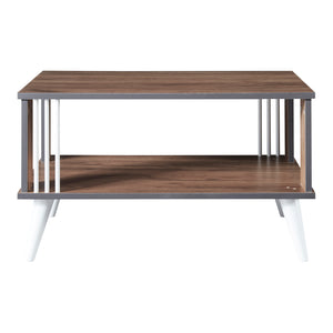 Tavolino Basso 'Århus' con 2 Piani Rettangolari - Effetto Rovere [en.casa]