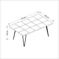 Tavolino Basso 'Give' con Gambe a Forcina e Piano Composto di Quadretti - Multicolore [en.casa]