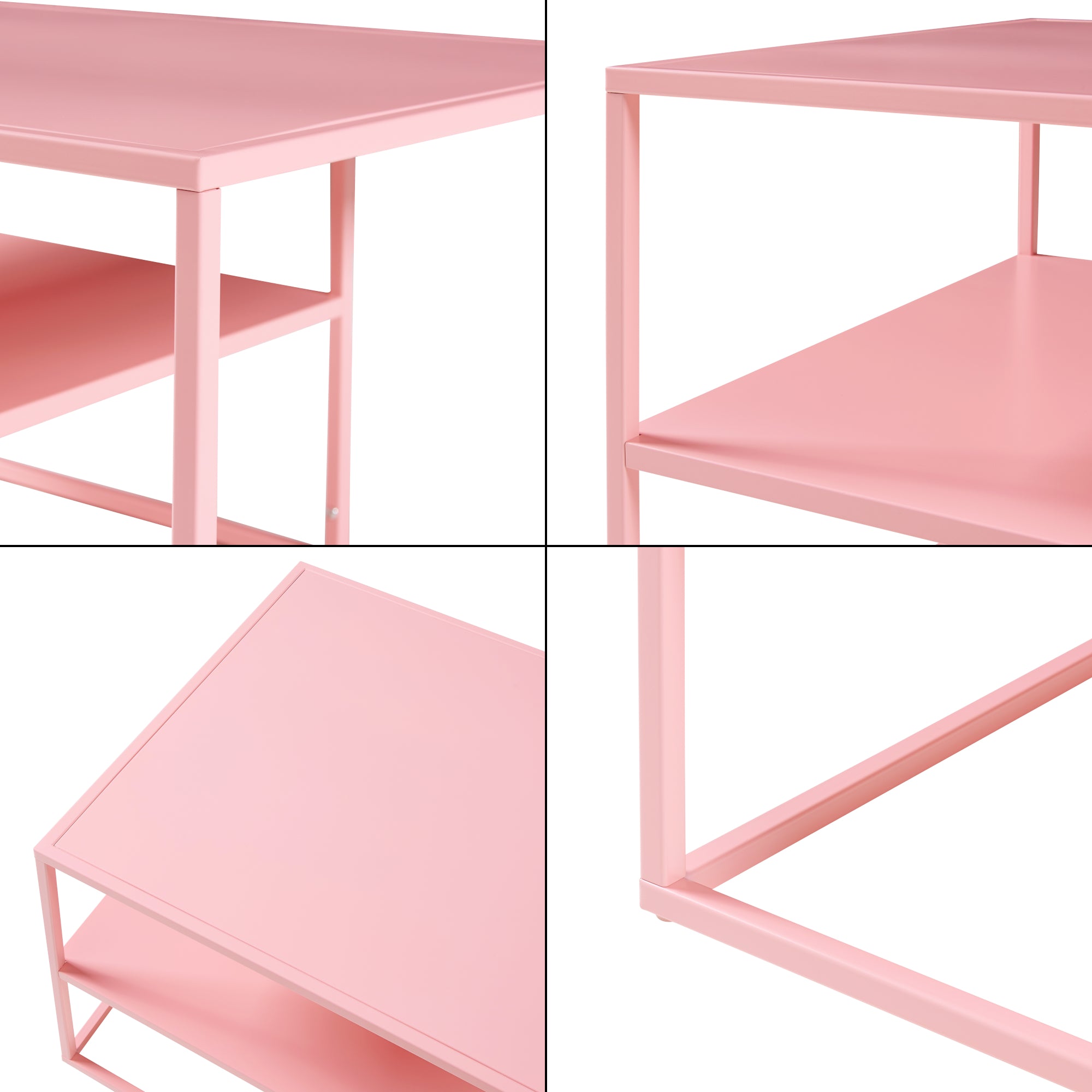 Tavolino da Salotto 'Solund' Metallo - Rosa [en.casa]