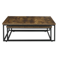 Set di 2 Tavolini Bassi Sovrapponibili Haninge - Color Legno Scuro [en.casa]