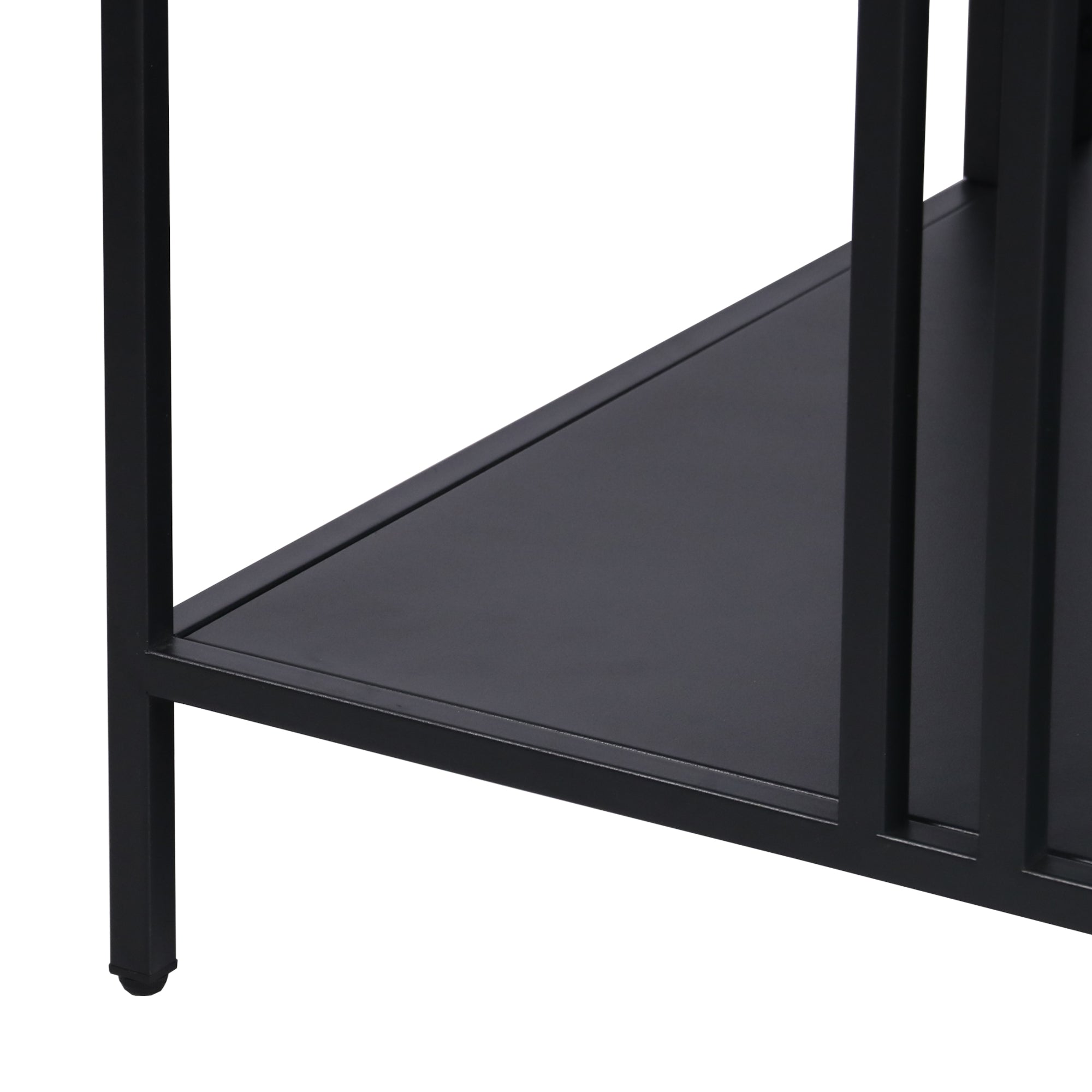 Tavolino Basso Kumlinge in Metallo con Ripiano 40 x 80 x 80 cm Nero [en.casa]