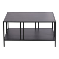 Tavolino Basso Kumlinge in Metallo con Ripiano 40 x 80 x 80 cm Nero [en.casa]