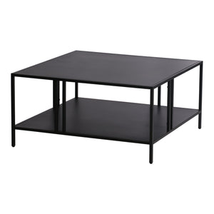 Tavolino Basso Kumlinge in Metallo con Ripiano 40 x 80 x 80 cm Nero [en.casa]
