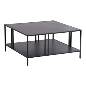 Tavolino Basso Kumlinge in Metallo con Ripiano 40 x 80 x 80 cm Nero [en.casa]