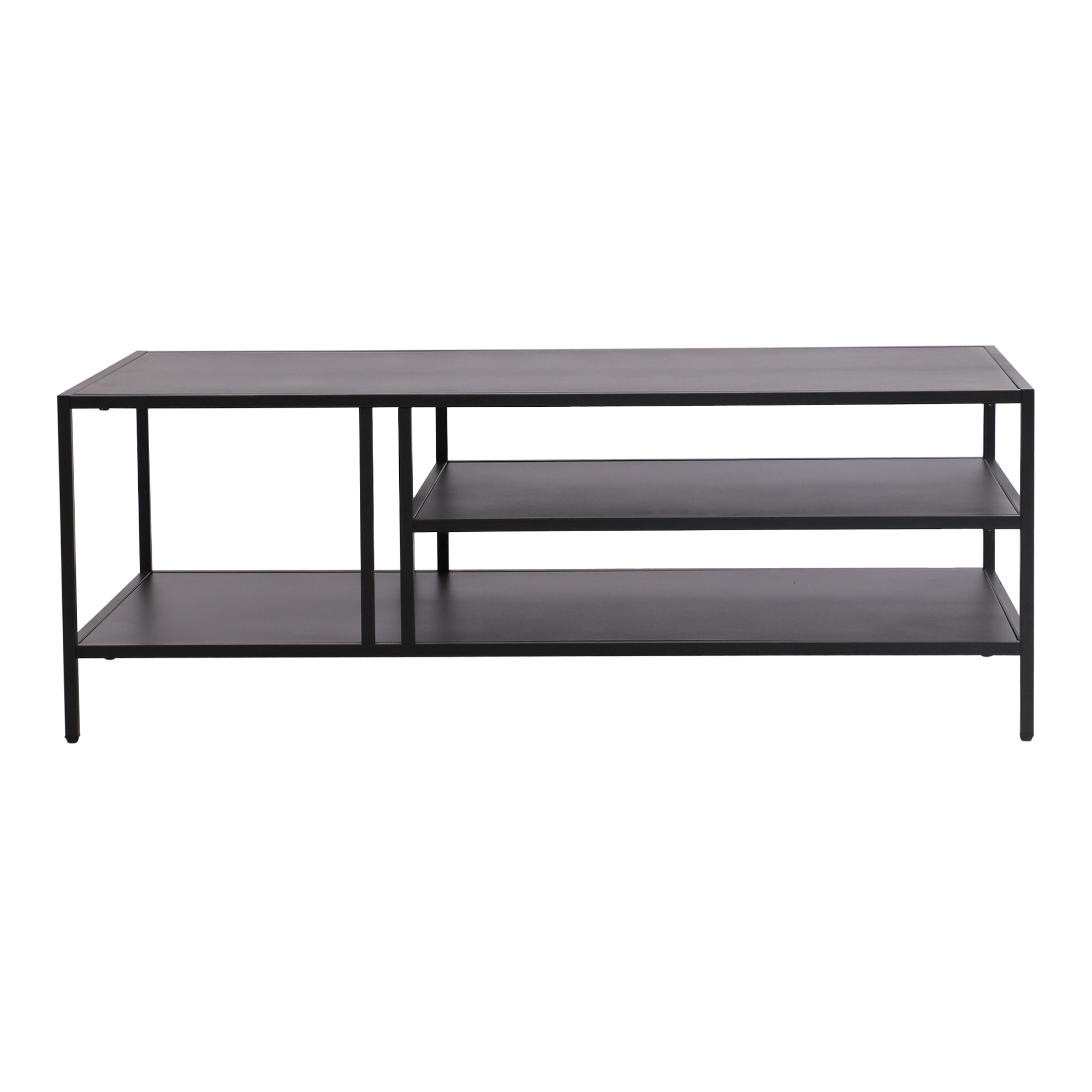 Tavolino Basso Kumlinge in Metallo con Ripiani 40 x 110 x 55 cm Nero [en.casa]