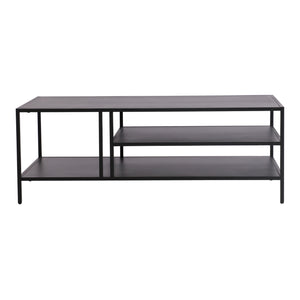 Tavolino Basso Kumlinge in Metallo con Ripiani 40 x 110 x 55 cm Nero [en.casa]
