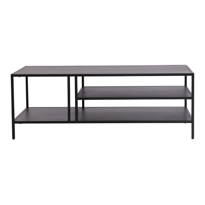 Tavolino Basso Kumlinge in Metallo con Ripiani 40 x 110 x 55 cm Nero [en.casa]