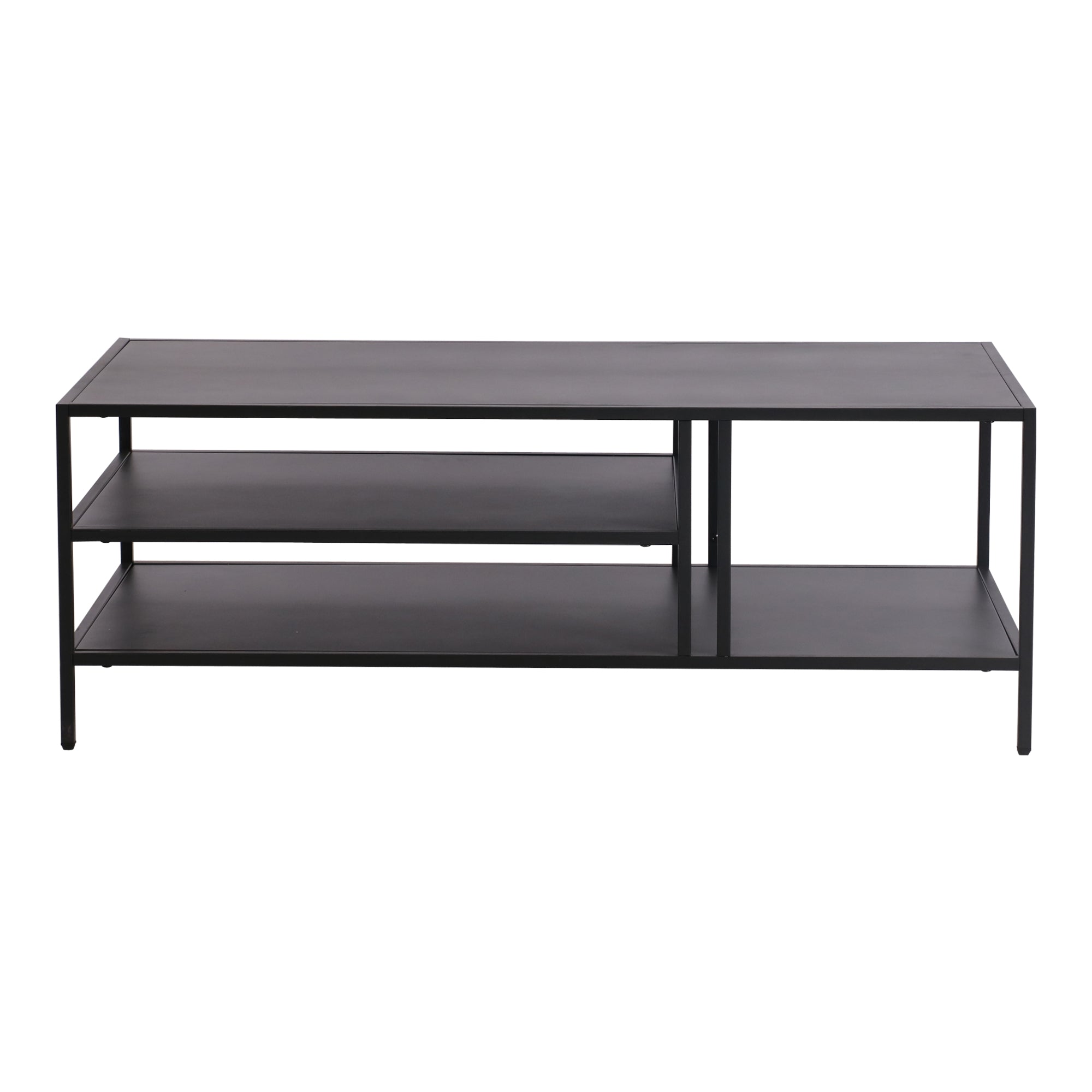 Tavolino Basso Kumlinge in Metallo con Ripiani 40 x 110 x 55 cm Nero [en.casa]