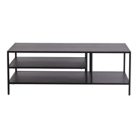 Tavolino Basso Kumlinge in Metallo con Ripiani 40 x 110 x 55 cm Nero [en.casa]