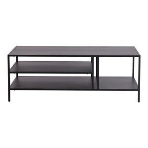 Tavolino Basso Kumlinge in Metallo con Ripiani 40 x 110 x 55 cm Nero [en.casa]