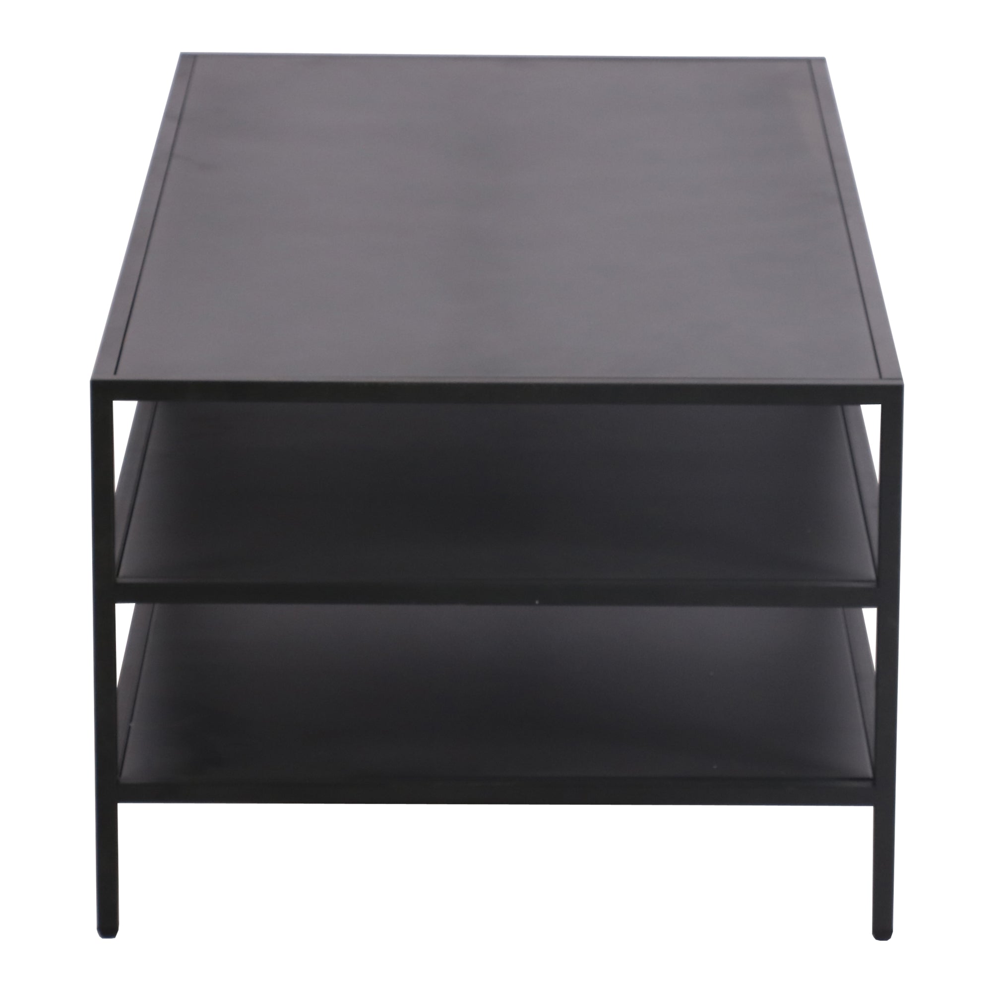 Tavolino Basso Kumlinge in Metallo con Ripiani 40 x 110 x 55 cm Nero [en.casa]