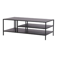 Tavolino Basso Kumlinge in Metallo con Ripiani 40 x 110 x 55 cm Nero [en.casa]