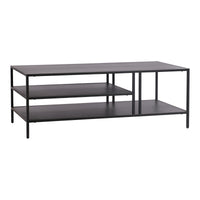 Tavolino Basso Kumlinge in Metallo con Ripiani 40 x 110 x 55 cm Nero [en.casa]