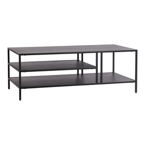 Tavolino Basso Kumlinge in Metallo con Ripiani 40 x 110 x 55 cm Nero [en.casa]