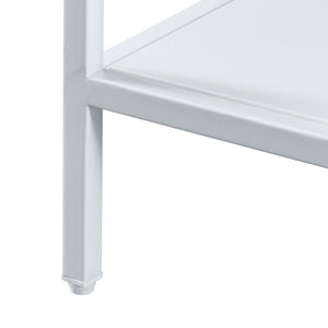 Tavolino Basso Kumlinge in Metallo con Ripiano 47 x 110 x 55 cm Bianco [en.casa]