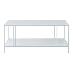 Tavolino Basso Kumlinge in Metallo con Ripiano 47 x 110 x 55 cm Bianco [en.casa]
