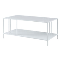Tavolino Basso Kumlinge in Metallo con Ripiano 47 x 110 x 55 cm Bianco [en.casa]