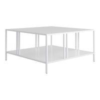 Tavolino Basso Kumlinge in Metallo con Ripiano 40 x 80 x 80 cm Bianco [en.casa]