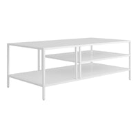 Tavolino Basso Kumlinge in Metallo con Ripiani 40 x 110 x 55 cm Bianco [en.casa]