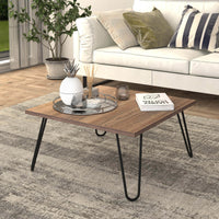 Tavolino Basso da Salotto Tavolino da caffè con Piano Quadrato e Gambe a Forcina 60 x 60 x 30 cm Tavolino Moderno da