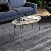 Tavolino Basso da caffè 'Skævinge' (AxLxP) 43 x 90 x 50 cm Tavolino da Salotto con 4 Gambe a Forcina e Piano Ovale -