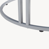 Tavolino Basso da Caffè 'Aulum' Piano Rotondo - Effetto Marmo Nero / Argentato [en.casa]