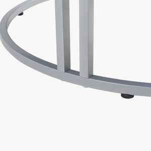 Tavolino Basso da Caffè 'Aulum' Piano Rotondo - Effetto Marmo Nero / Argentato [en.casa]